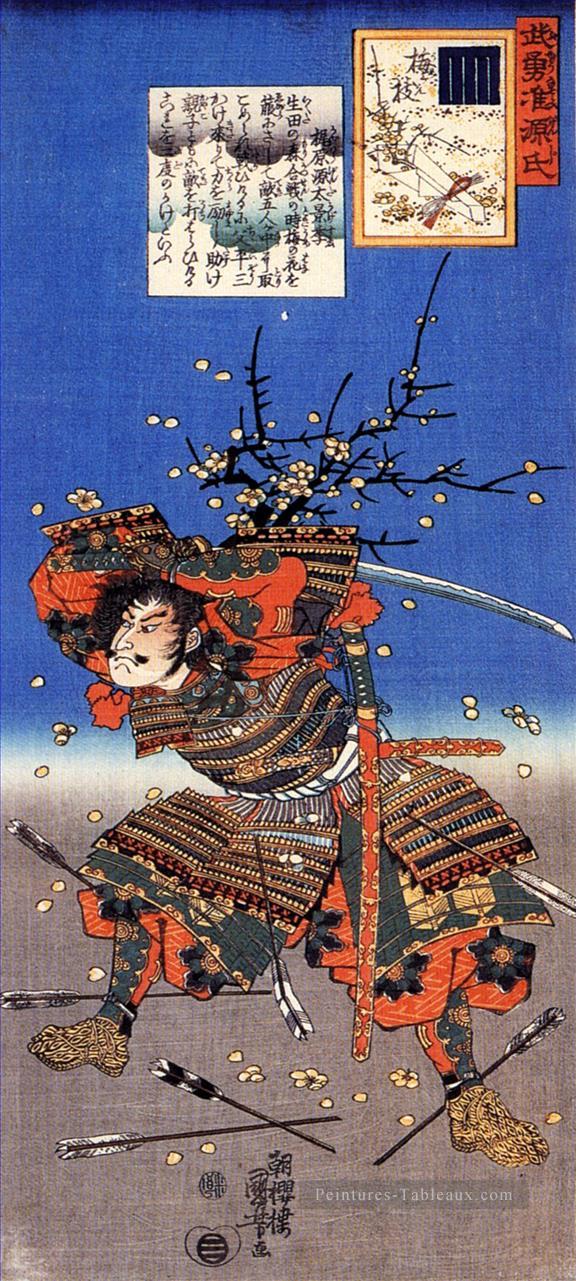 Kajiwara Genda Kagesue pour umegae Utagawa Kuniyoshi ukiyo e Peintures à l'huile